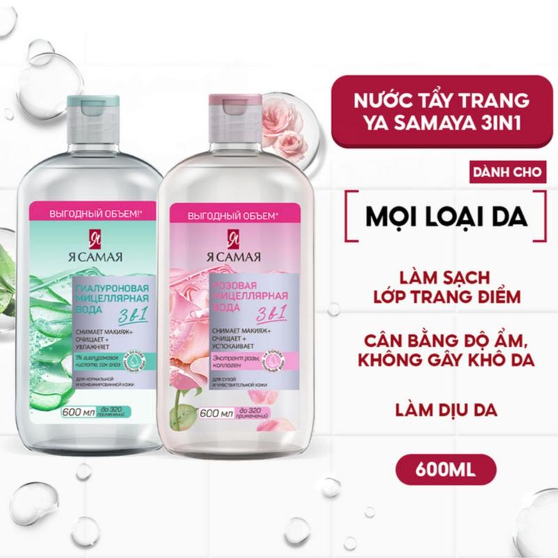 Nước Tẩy Trang 3in1 Làm Sạch Da YA SAMAYA Micellar Water (600ml) 3