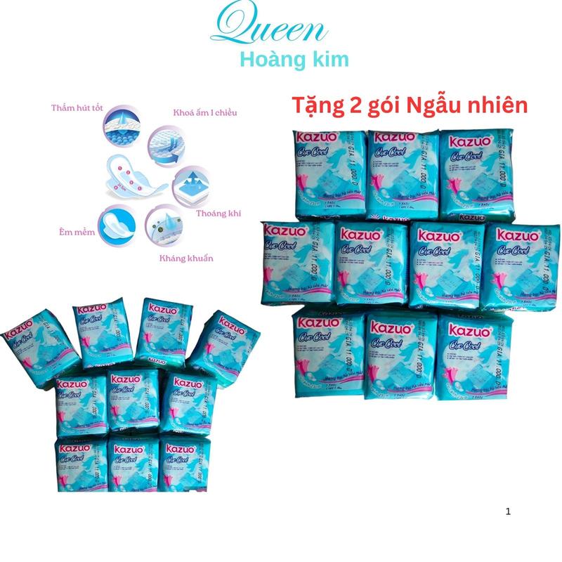 Combo 20 Gói Băng Vệ Sinh Kazuo Siêu Thấm Hút Tốt Gói 7 Miếng Bề Mặt Lưới Tiện Lợi Dùng Cho Ngày Kinh Nguyệt Tampon