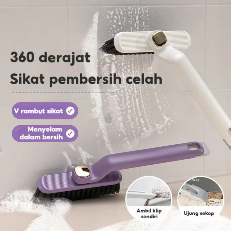 Rotary Slot Brush Multi-functional 2-in-1 Bathroom Brush Small Brush Household Kitchen Dead Corner Cleaning Brush 0
