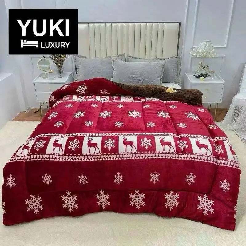 Chăn Lông Cừu Yuki Xuất Nhật Nặng 3,5 kg, Mền YUKI Dày Mịn Kích Thước 2mx2m3 chan long ấm nhung tam ngủ đông 6