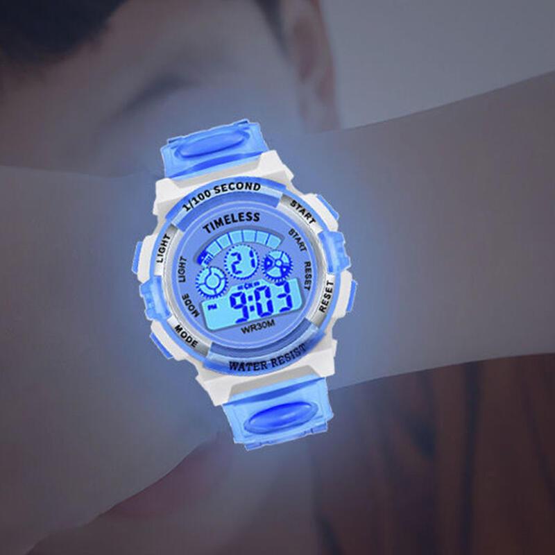 Đồng Hồ Điện Tử Trẻ Em, Mặt Số Màu, Chống Nước Cuộc Sống, Đa Năng, Dạ Quang, Đồng Hồ Báo Thức, Thích Hợp Cho Bé Trai Và Bé Gái 0