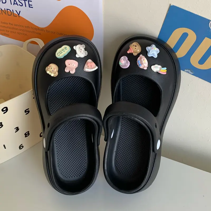 Dép nữ Mayto [MẪU 2025][XIXITIAO] sục nữ đế cao 5cm charm Pizza kiểu sandal quai hậu dễ thương hot trend 2023 CS-39 4