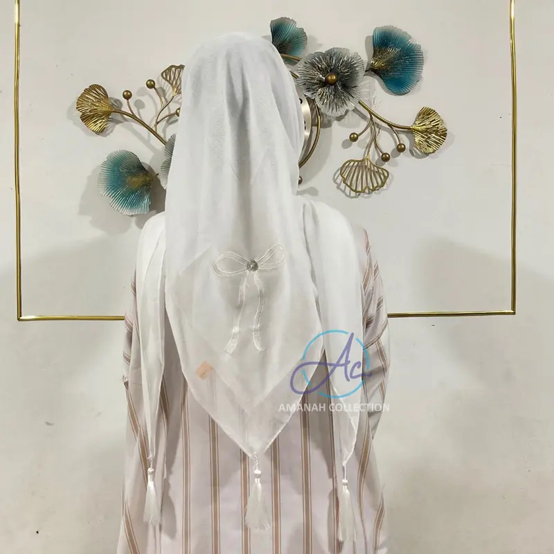 Hijab Coquette Tassel Bordir Pita Jilbab Paris Tasel Hijab Ribon 4