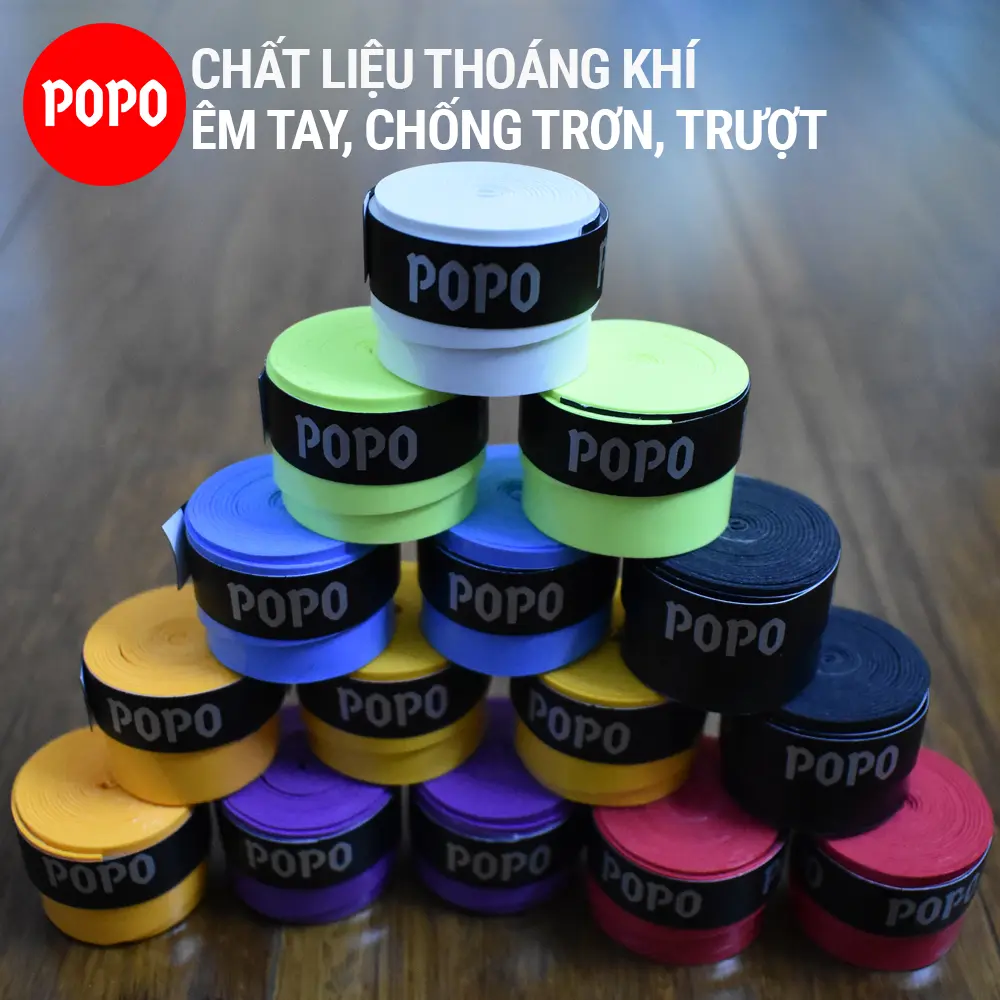 Quấn cán vợt POPO OG1 cho vợt tennis cầu lông, mềm mại thoáng khí chống trơn Vợt Cầu Lông Sport