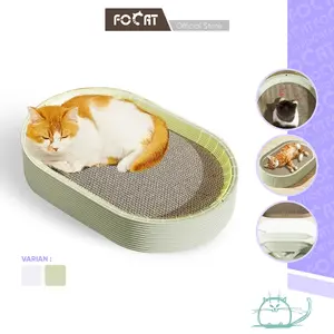 FOCAT Papan Garuk Kucing Anjing M40-M41 Cat Scratch Board Extra Tebal Garukan Hewan Peliharaan / Cakaran Kucing/ Papan Garuk Mainan Kucing/ Tempat Tidur Hewan Peliharaan FREE CATNIP garukan kucing jumbo cat  scratcher Kucing Rug Hugger
