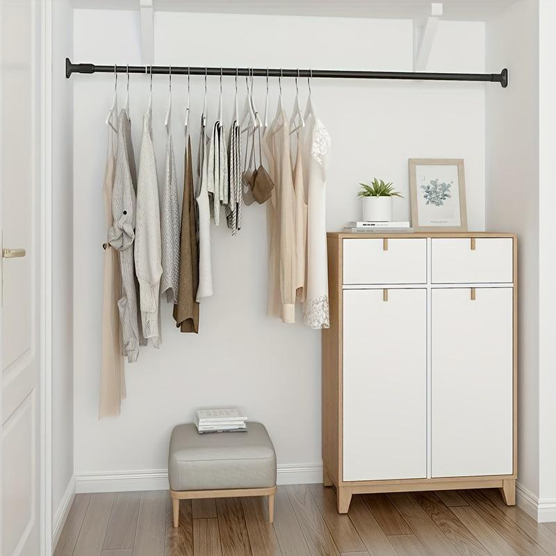 Product Introduction of 1pc Multifunctional Telescopic Rod - Easy Install, No Punching Required - Shower, Door, Wardrobe, Drying Rod - Bathroom Accessory 4
