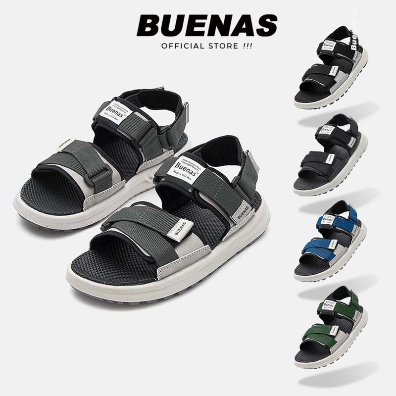 Giày sandal 2628 nam nữ unisex Buenas Sport - dép quai hậu học sinh đế cao 3 phân