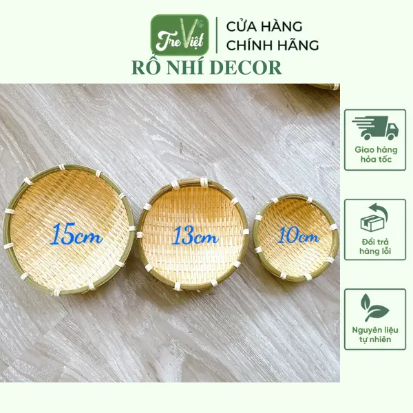 Rổ nhỏ decor đựng kẹo/ đồ trang trí - Rổ tre mini/ rá tre nhí Giỏ