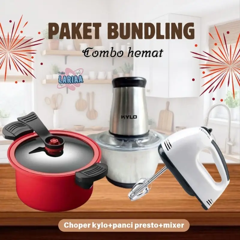 PAKET G BUNDLING 3IN1 COMBO HEMAT PANCI PRESTO/ CHOPPER KYLO/MIXER