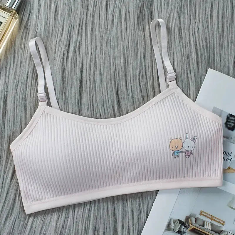 8-16 Years Kids Bras Young Girls Underwear Teenage Training Bras Women Cotton Kids cute Brassiere Tube Tops Girl's Sport Bras 1