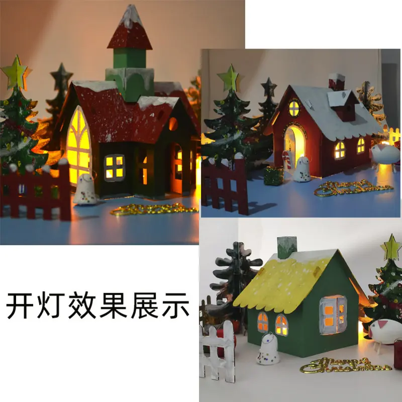 Christmas DIY Cookie House Kit for Kids – Glowing Lights, Creative Handicraft Decoration Set, Perfect for Preschool Gifts 3