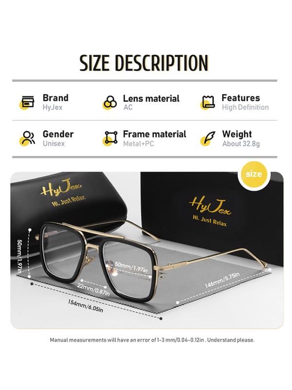 Minimalist Elegant Aviator Eyeglasses for Everyday Use (1 Pair), Basic Flat Frame Fashion Eyeglasses for Women & Men, Fashion Eyeglasses for Work, Daily Clothing Decor, Perfect for Student Daily Use 4