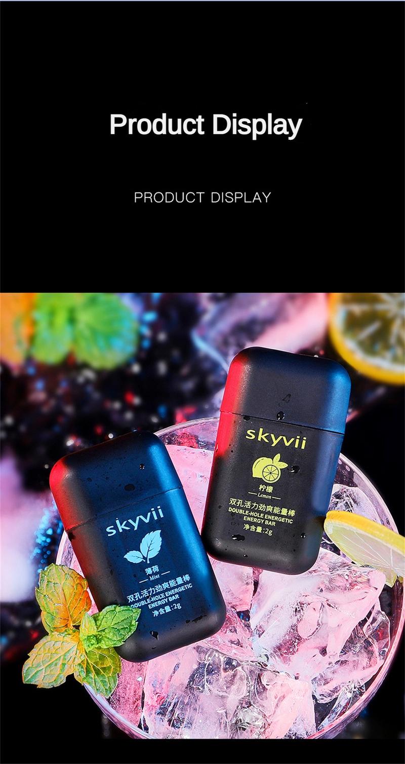 Product Introduction of 4Pcs Skyvii Double-hole Refreshing Awakening Stick Nasal Inhaler Type Cool for Sleepy In Class Driving Nose Anti-Sleepy Artifact 5Pcs/Set 39