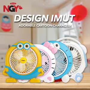 Nagoya Kipas Angin Karakter Listrik Box Fan 10 Inch NG-180 A B C D Garansi Pabrik Portable Desk Fan dengan 2 Pilihan Kecepatan dan ThermoSafe