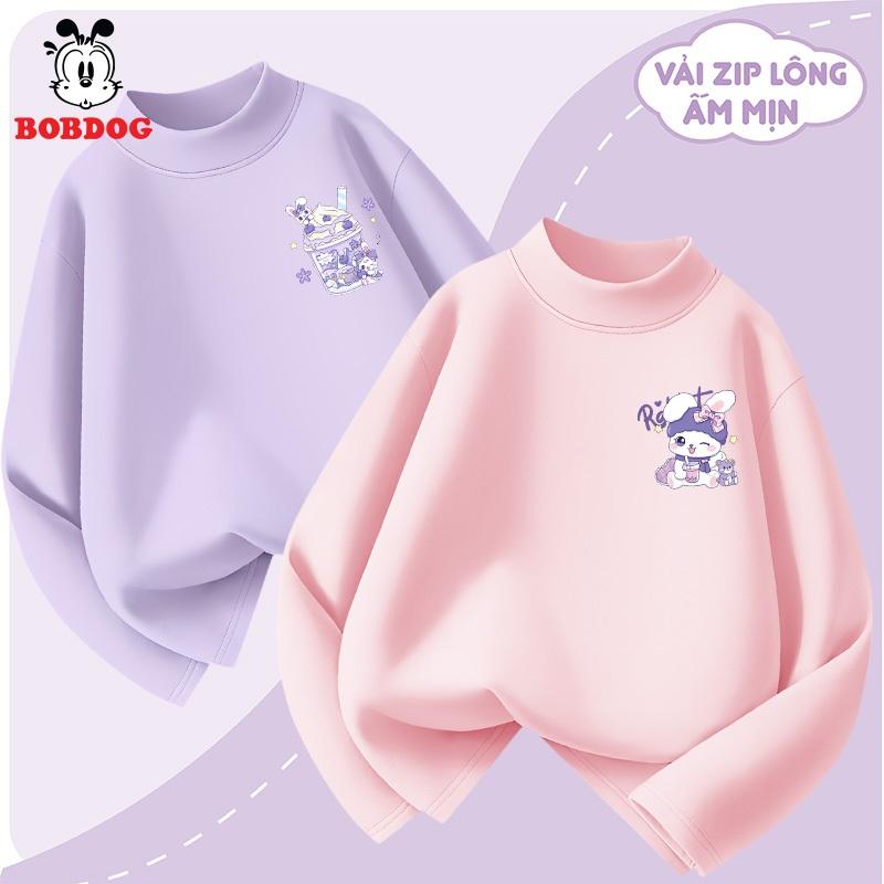 Áo giữ nhiệt cho bé gái BOBDOG áo thun giữ nhiệt dài tay co giãn tốt in hình O-KS63-KS64 cute cho bé