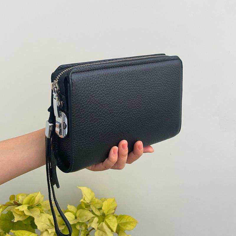 Clutch cầm tay kẹp nách khóa số Ví dài cầm tay nam nữ khóa số da bò Mill cao cấp