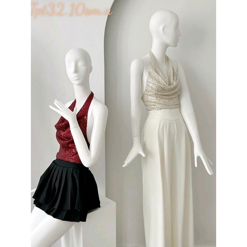 Áo Yếm cổ đổ kim sa bling bling kèm mút ngực khoe vai xinh 6