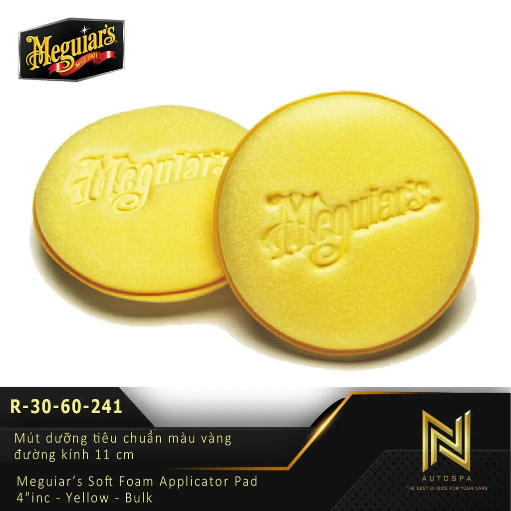 Meguiar's Mút dưỡng chuyên dụng màu vàng, đường kính 11 cm R-30-60-241