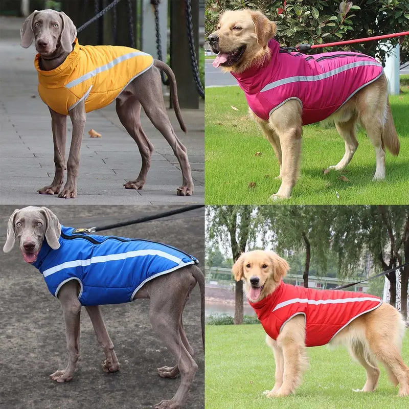 GGHH-Áo Khoác Phản Quang Cho Chó, Áo Khoác Mùa Đông Ấm Áp, Quần Áo Cho Chó Lớn Và Vừa, Đồ Dùng Cho Thú Cưng 0