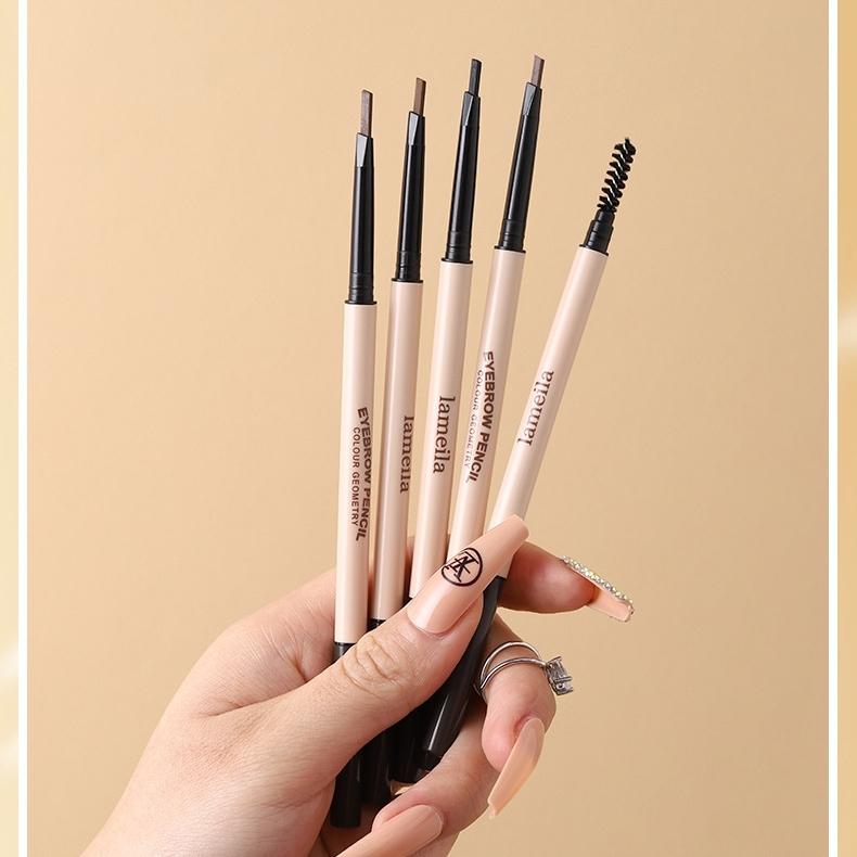 ดินสอเขียนคิ้ว กันน้ำ ดินสอเขียนคิ้วแบบหมุน 2 in 1 มีแปรงปัดคิ้วในตัว มี 4 สีให้เลือก 911 8
