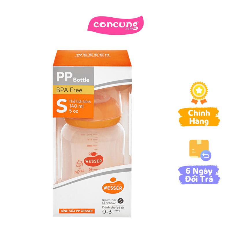 Bình sữa cổ thường Wesser PP 140ml