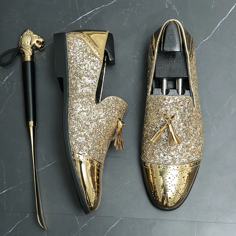 Men Wedding Tassels Leather Casual Shoes Luxury Designer Pointed Gold Sequin Loafers Brand Dress Evening Footwear Zapatos Hombre - TikTok Shop Philippines Men Wedding Tassels Leather Casual Shoes Luxury Designer Pointed Gold Sequin Loafers Brand Dress Evening Footwear Zapatos Hombre - TikTok Shop Philippines