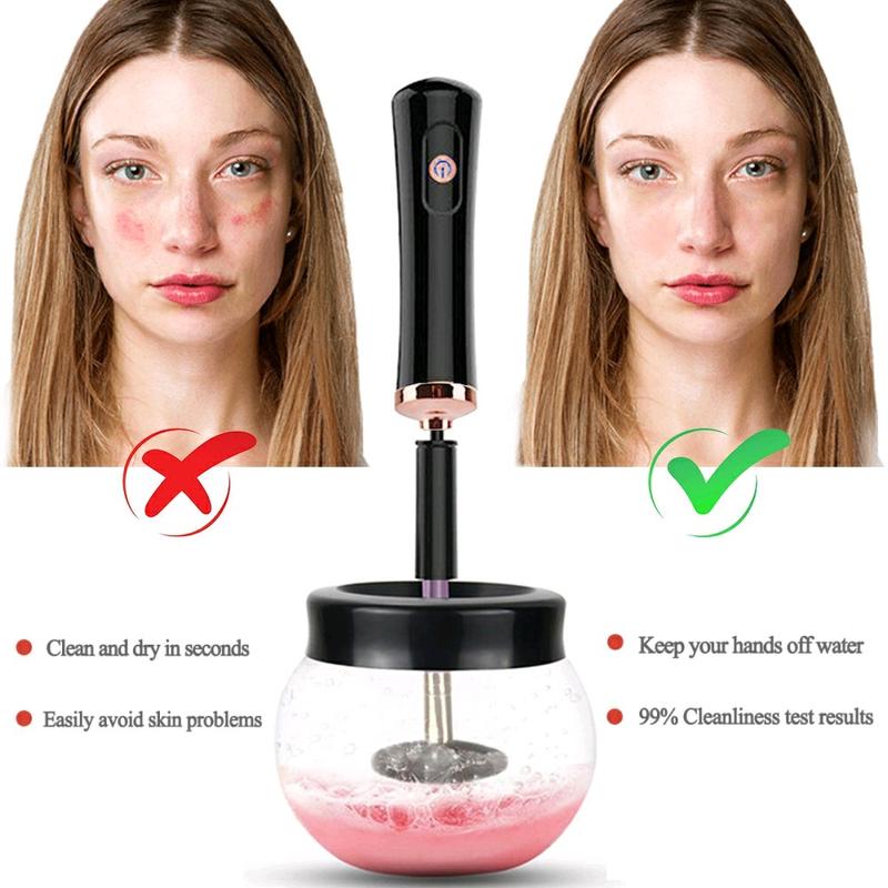 Electric Make up Brush Cleaner Dryer Set Machine Cosmetic Auto Clean Quick Dry-Black 2