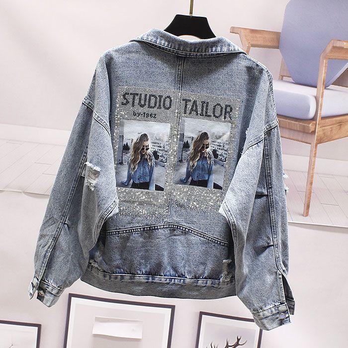 Áo Khoác Denim Thêu, Phổ Biến Trên Internet, Dành Cho Nữ, Dáng Rộng Vừa Vặn, Phong Cách Hàn Quốc, Thích Hợp Cho Mùa Xuân Và Mùa Thu, Thiết Kế Bạn Trai, Thời Trang Ngắn Công Nghiệp Nặng, Xu Hướng Châu Âu, Hàng Mới Về Năm 2021 Top Women Jacket 6