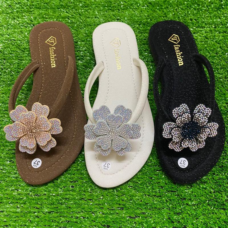 Dép kẹp bông đính đá thời trang cho nữ - DéP