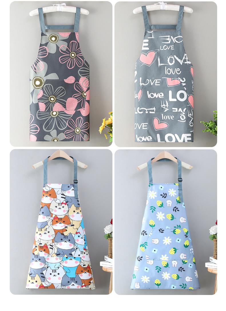 Product Introduction of Waterproof Apron Home Kitchen New Work Women's Oil-Proof Cute Japanese Style Fashion Apron Strap 9