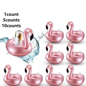 Floating Flamingo Design Drink Holder, 1/5/10pcs Inflatable Floating Drink Holder, Party Drink Holder for Swimming Pool, Summer Party Supply [no Pump]
