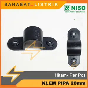 KLEM PIPA LISTRIK NISO WARNA HITAM  20MM PER PCS