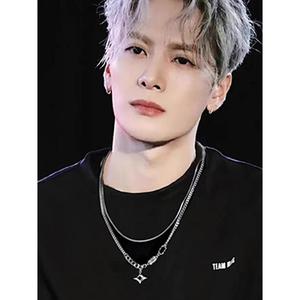 Kalung Dua Lapisan, Mangxing, Untuk Lelaki dan Wanita, Rantai Sweater Bergaya, Mewah Mampu Milik, Rekaan Niche, Gaya Hip-hop, Gaya Teman Lelaki, Sesuai untuk Kedua-dua Lelaki dan Wanita, Rantai Kolar Titanium Jewelry Necklaces