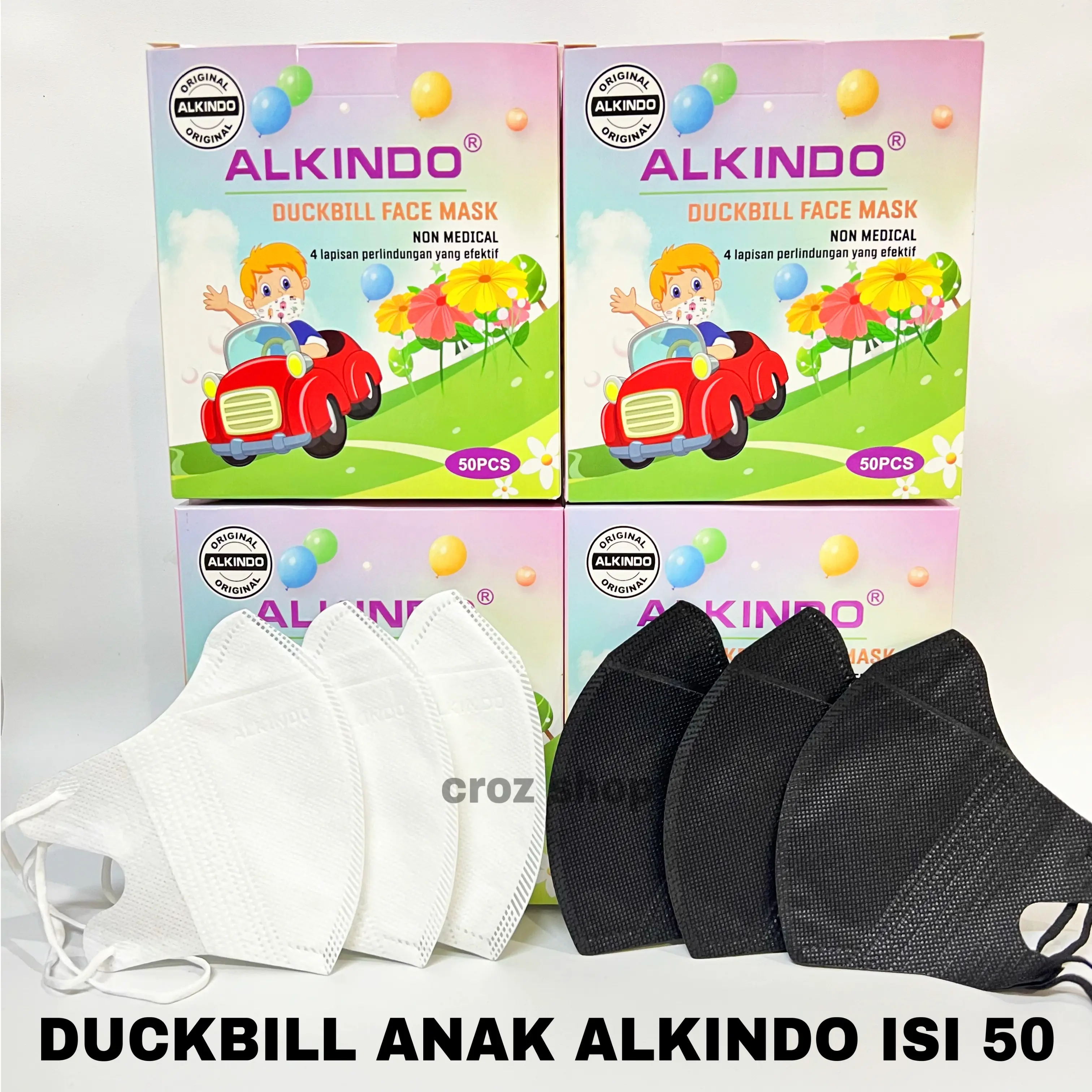 Masker Duckbill Anak Alkindo 4ply isi 50 pcs Emboss