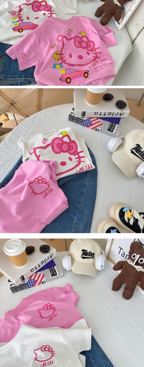 Product Introduction of Áo Thun ngắn Tay Dễ Thương Cho Bé Gái, Cotton Nguyên Chất, Quần Áo Trẻ Em Hoạt Hình Màu Hồng, Thích Hợp Cho Trẻ Mới Biết Đi Và Trẻ Em, Tay Lửng Mùa Xuân, Hàng Mới Về 2025 Mùa Hè 4