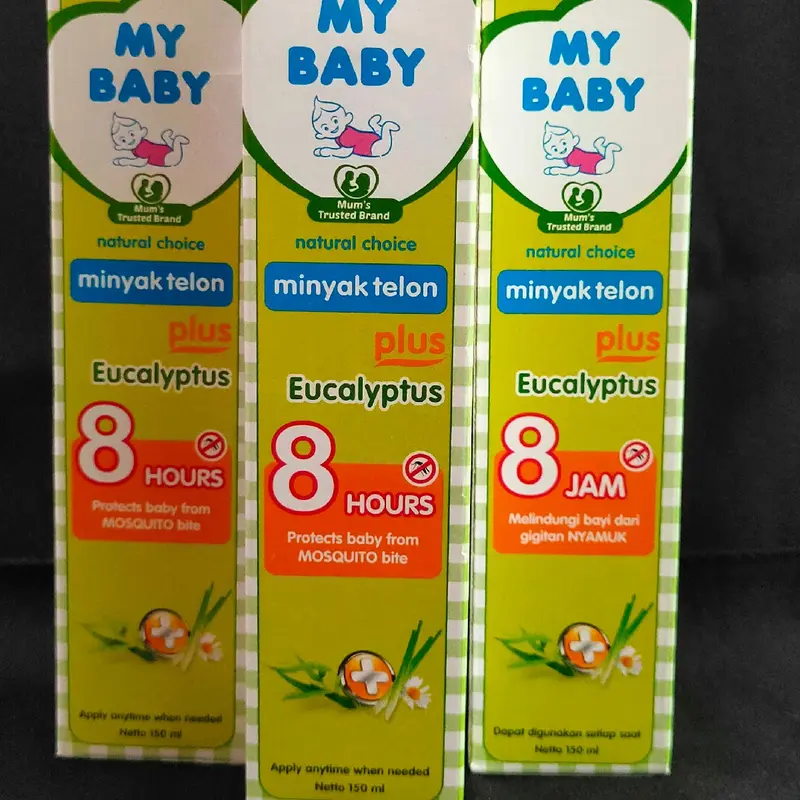 MY BABY minyak telon plus 150ml perlindungan nyamuk 8jam eucalypstus lavender 2