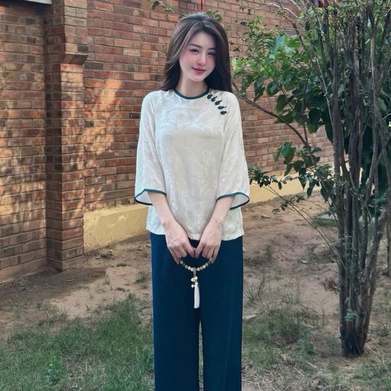 Bộ đồ đi chùa , đồ lam pháp phục đi lễ tằm thọ nhiều màu 1