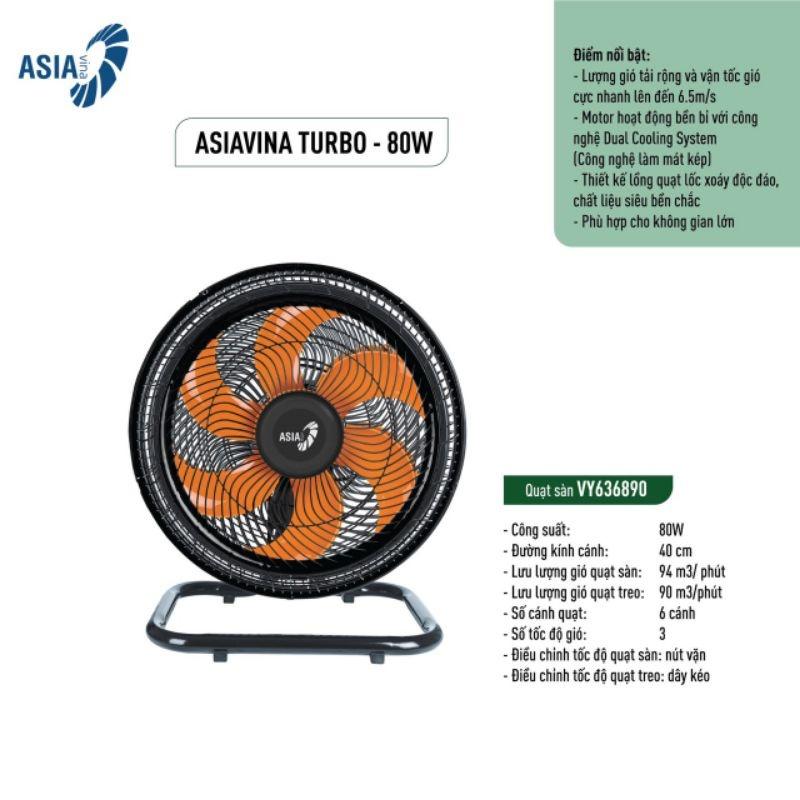  Quạt sàn Asia TURBO PLUS 90W   MODEL MỚI 