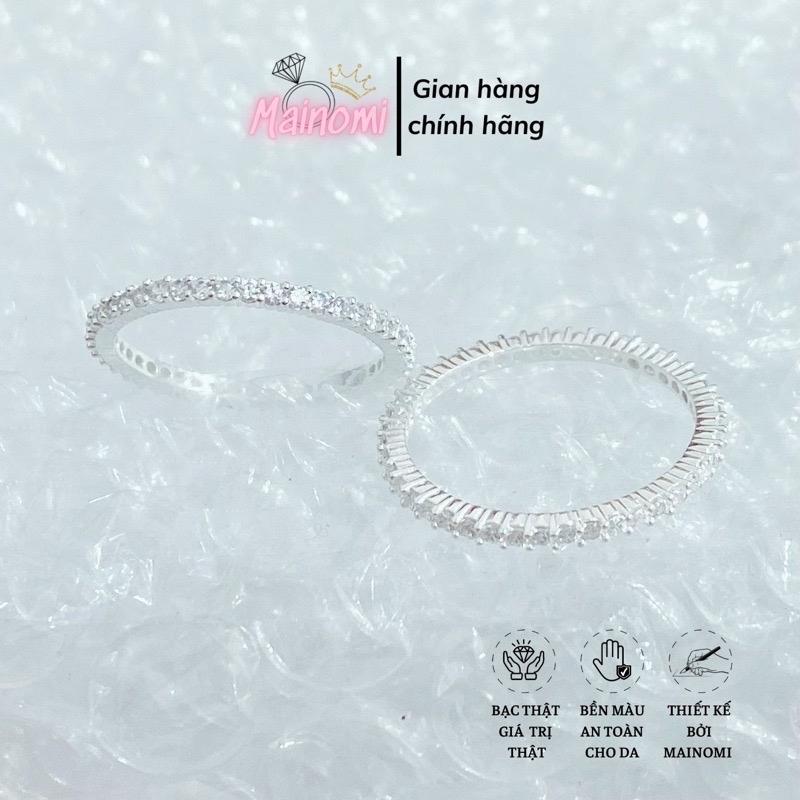 Nhẫn full 1 hàng đá bạc ta cao cấp sang xịn lấp lánh MAINOMI 2
