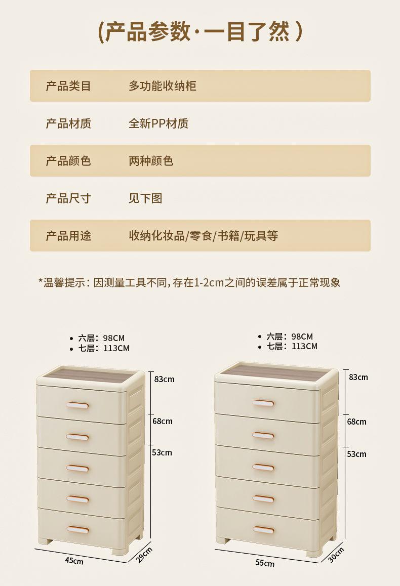 Product Introduction of Thickened Storage Cabinet, Organizer Cabinet, Household Snack Storage Box, Bedroom Plastic Five-Drawer Cabinet, Storage Cabinet, Drawer Style 19