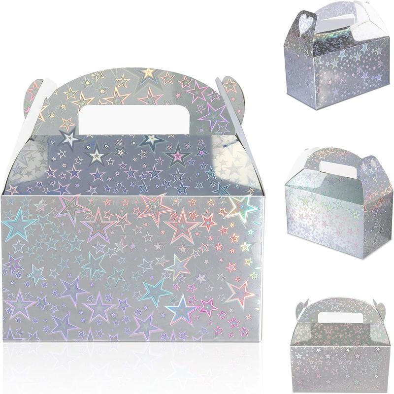 Iridescent Star Party Favor Box, 24 count Holographic Gable Boxes for ...