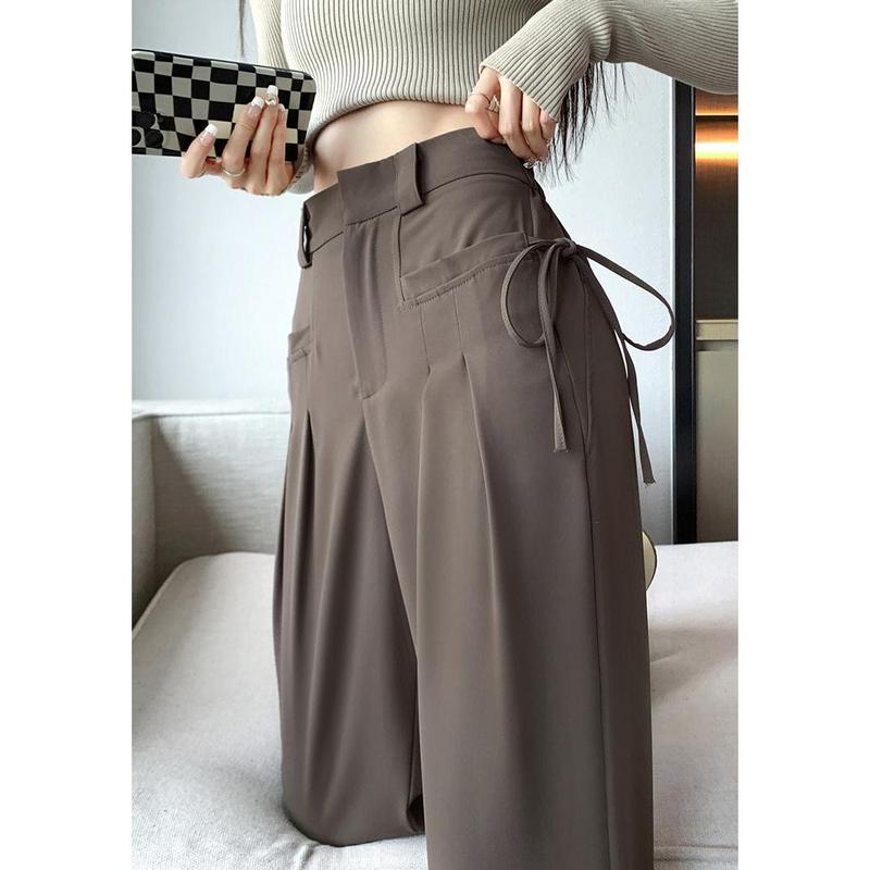 Quần tây nữ ống rộng dáng ôm cho nữ túi vuông có dây QN37