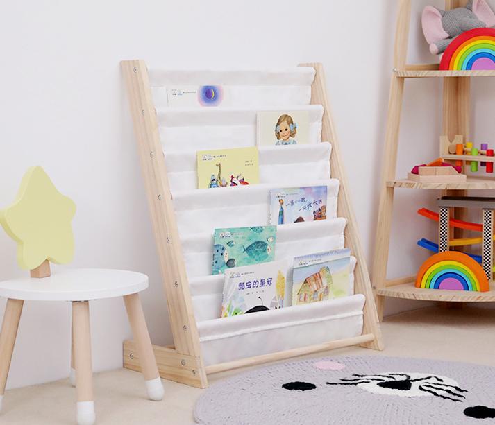  Kệ đựng sách kệ sách gỗ cho bé GU DECOR WOODEN giá sách 7 tầng bằng vải kèm khung gỗ cao cấp 