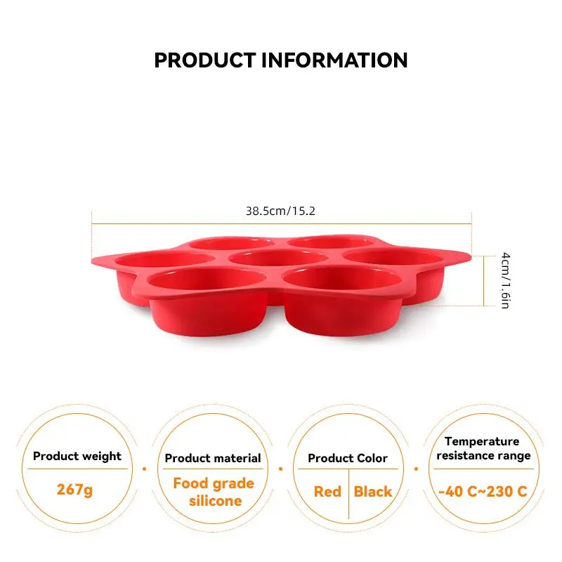 7-cavity Hamburger Bread Mold, 1 Count Non-stick Heat Resistant Burger Bun Mold, Homemade Burger Bun Mold for Home Kitchen Baking House 1