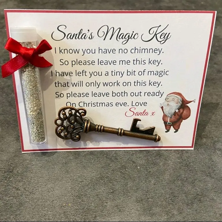 Santa's magic key, Santa's key with spare magic dust, Christmas eve fun, kids Christmas eve, biodegradable glitter
