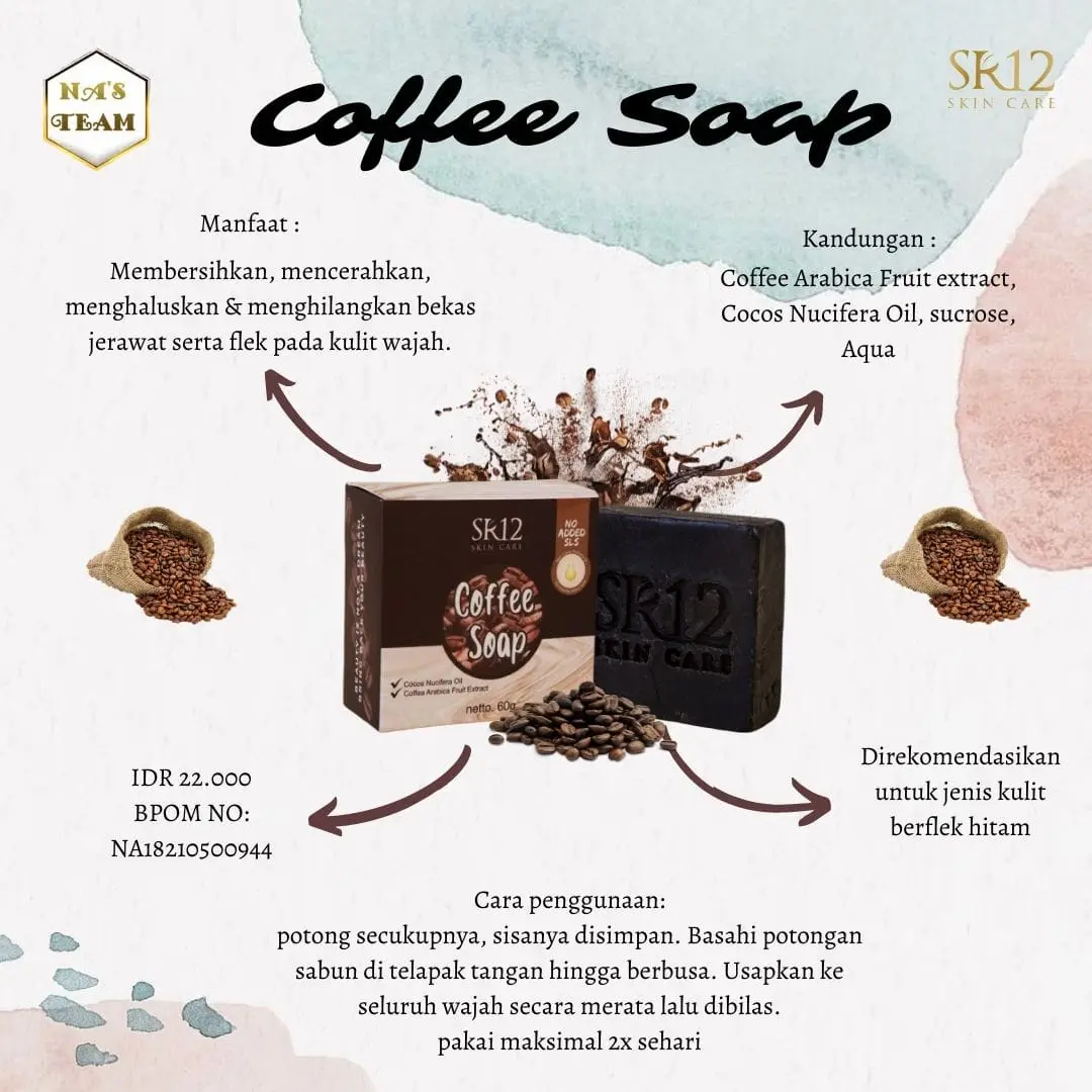 Sabun Coffee / Menyamarkan noda jerawat/ Mengecilkan pori-pori Soap Mencerahkan Kopi