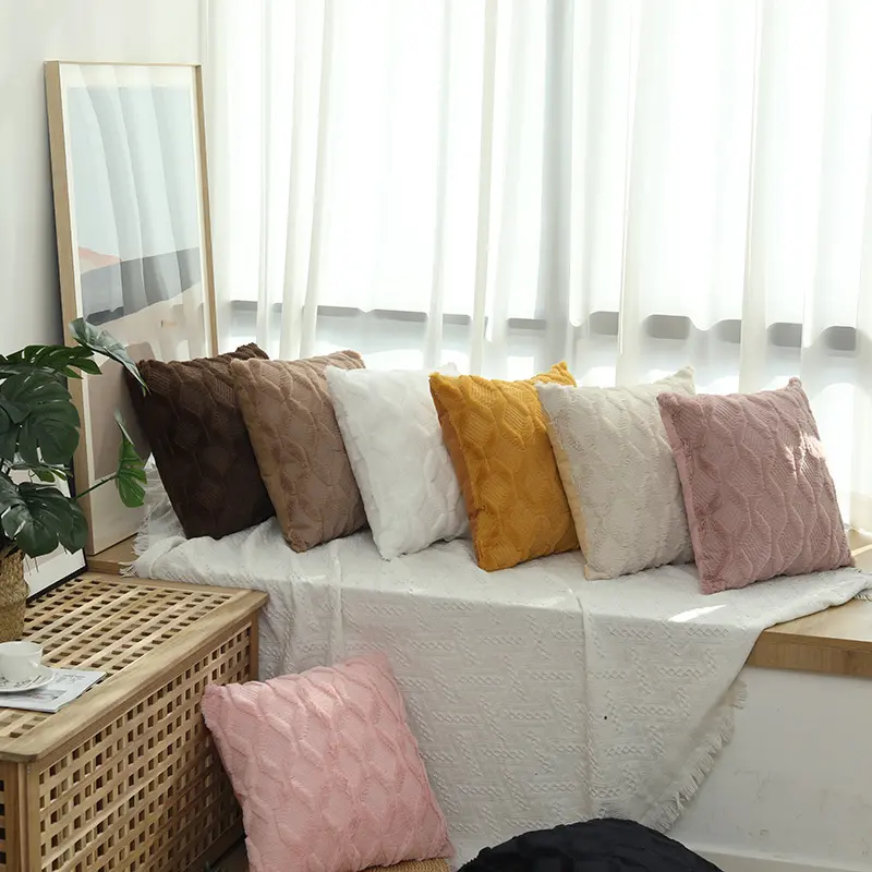 Vỏ Gối Kê Nhung Kim Cương, Màu Trơn Vỏ Đệm, Trang Trí Ghế Sofa, Bữa Tiệc Tại Nhà, Vỏ Gối Vuông Mềm, Có Kích Thước 40 / 45 / 50Cm 1