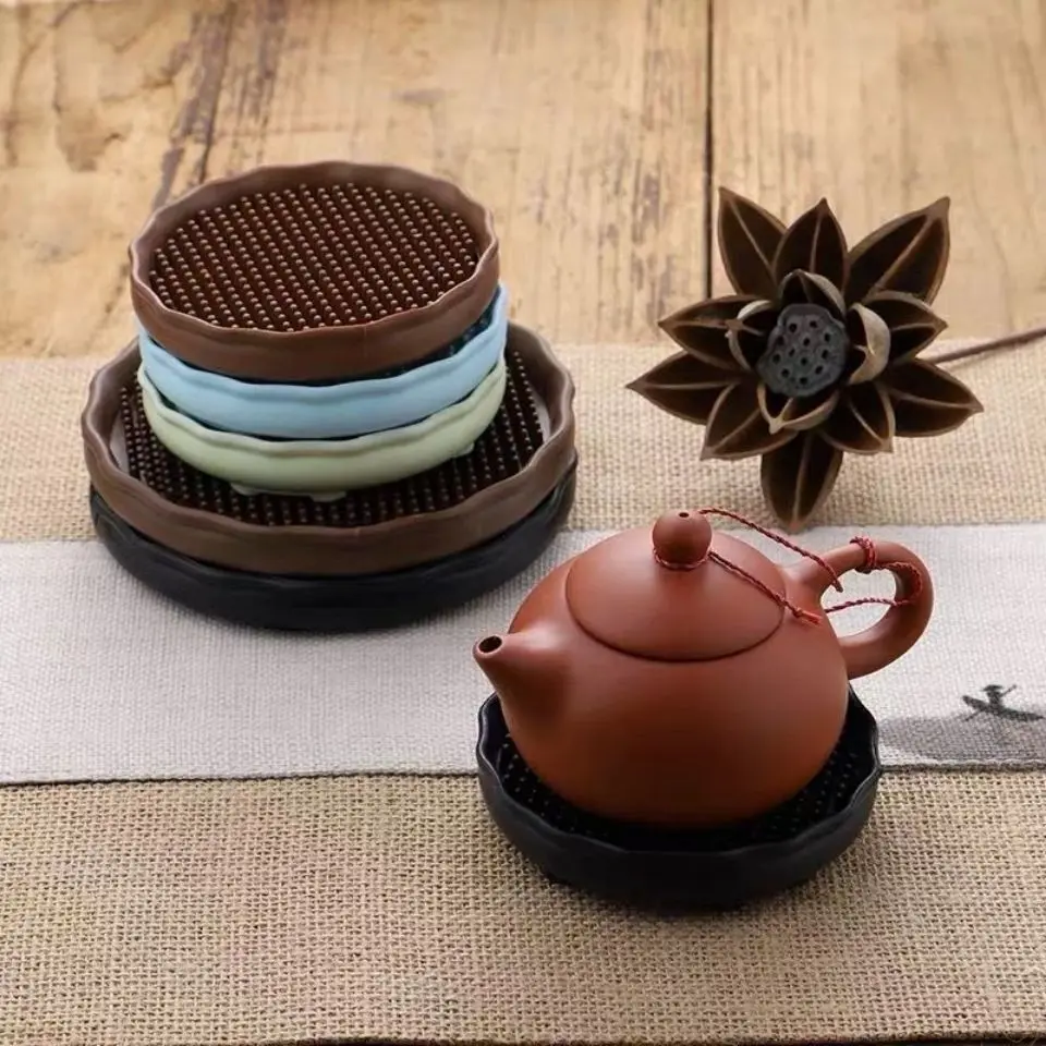 Soft plastic teapot mat, rubber tea tray, teapot mat, teapot holder, cup holder, kung fu tea set, tea ceremony accessories
