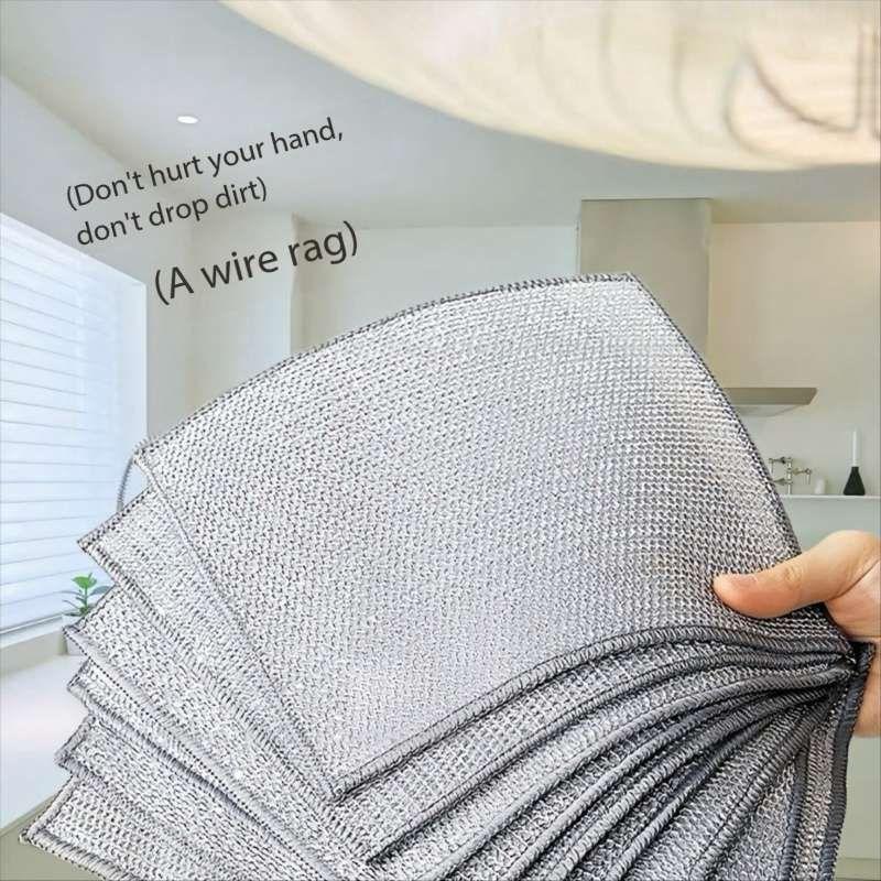 Product Introduction of Stainless Steel Dishcloth, 10pcs Multifunctional Wire Dishcloth, Kitchen Scrubbing Wire Cleaning Cloth, Kitchen Cleaning Tool for Home Dormitory Dining Room 5