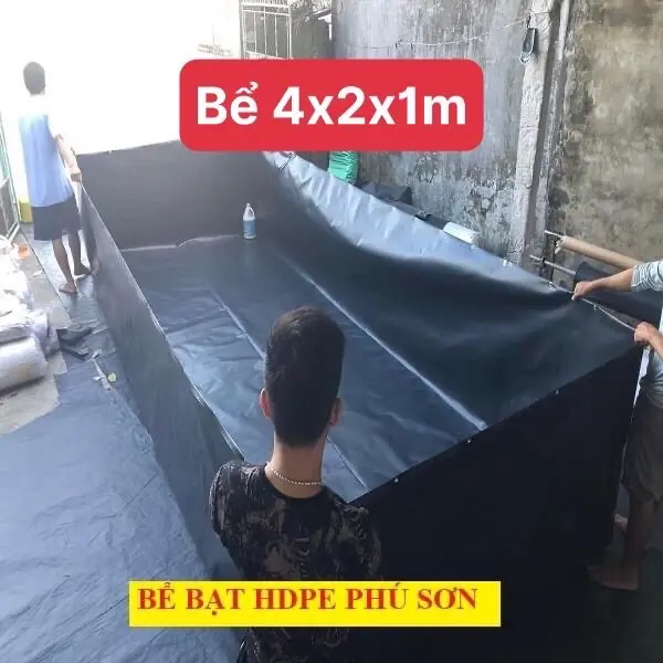 BỂ BẠT HDPE KT: 4x2x1m NUÔI LƯƠN, ỐC, CÁ,ẾCH [BỀN 5-10 NĂm]